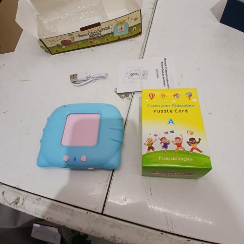 EARLY EDUCATION TALKING FLASH CARD DEVICE FRENCH AND ENGLISH - BLUE - (MODEL:KPJ06) image 4