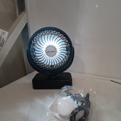 AMACOOL PORTABLE CAMPING FAN WITH BUILT IN LIGHT - 6W, 5 V, 1.5A - BLACK (MODEL: F-120) image 4