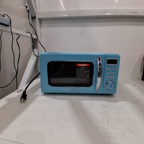 GALANZ RETRO-STYLE DIGITAL MICROWAVE OVEN - 0.7CU.FT - BLUE (MODEL: GLCMKZ07BER07) image 4