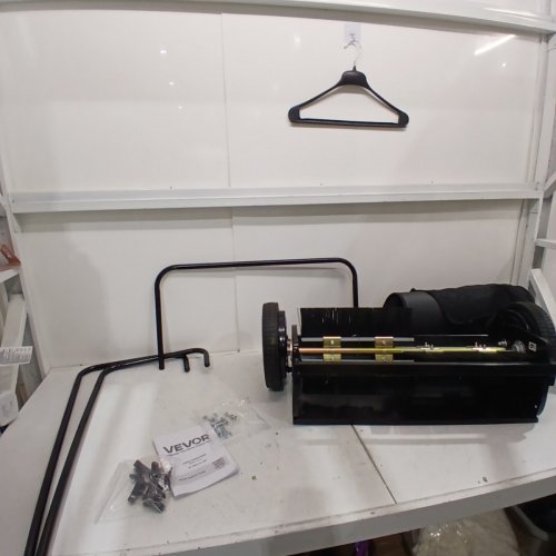 VEVOR STEEL PUSH LAWN LEAF & GRASS SWEEPER AND COLLECTOR WITH 4 SPINNING BRUSHES - 26" - 7 CU. FT. MESH COLLECTION HOPPER BAG - BLACK (MODEL: GT1110) image 2