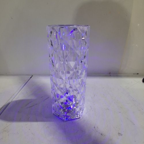 ROSE DIAMOND RECHARGEABLE TOUCH CONTROL RGB LED LAMP WITH REMOTE - 9"H - CLEAR image 2