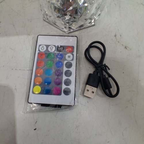 ROSE DIAMOND RECHARGEABLE TOUCH CONTROL RGB LED LAMP WITH REMOTE - 9"H - CLEAR image 5