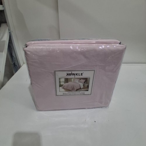 3PC KRINKLE DUVET COVER SET - FULL/QUEEN - LIGHT PINK (MODEL: KKDV3-001) image 4