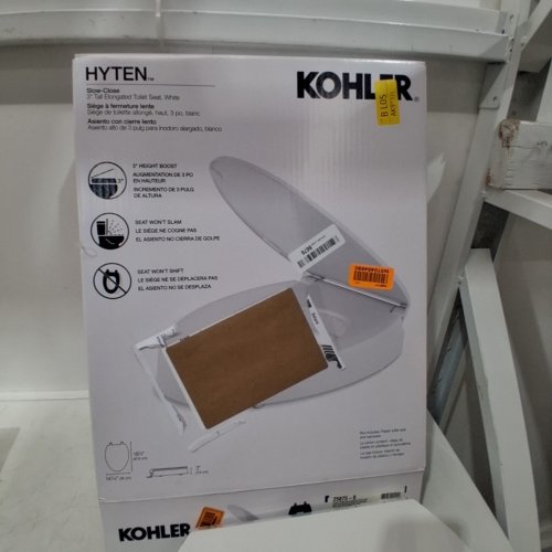 KOHLER HYTEN - ELEVATED QUIET-CLOSE ELONGATED TOILET SEAT - WHITE - (MODEL: 25875-0) image 4