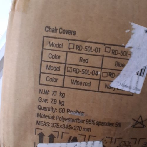 50PK POLYESTER STRETCH SLIP CHAIR COVERS FOR BANQUET FLAT FRONT CHAIRS - BURGUNDY/RED WINE (MODEL: RD-50L-04) image 2