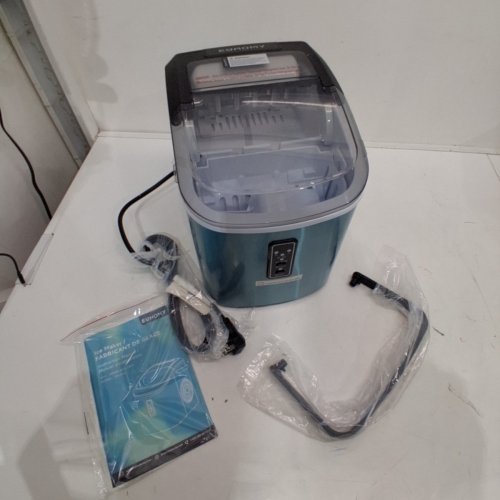 EUHOMY COUNTERTOP ICE MAKER WITH CARRY HANDLE, BASKET & SCOOP - MAKES 26LB PER DAY - GREY(MODEL: IM008-BSI-USEH) image 3