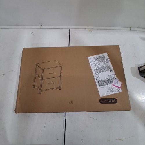 VONBEL BEDROOM NIGHTSTAND DRESSER WITH 2 FABRIC DRAWERS - BLACK/RUSTIC BROWN (MODEL: FD101C08) image 3