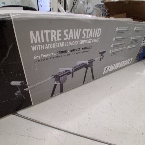 EVOLUTION UNIVERSAL MITER SAW STAND WITH TELESCOPIC ARMS AND FOLDING LEGS - 330 LBS MAX - BLACK image 2