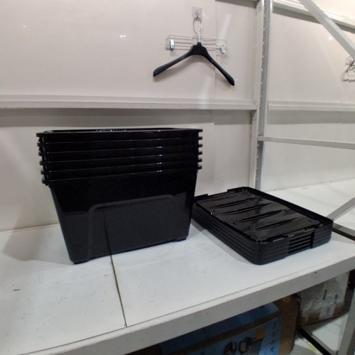 6PK STORAGE BINS WITH LIDS- 32 QT - BLACK (MODEL: 588247) image 2