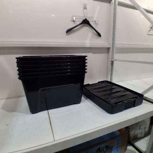 6PK STORAGE BINS WITH LIDS- 32 QT - BLACK (MODEL: 588247) image 3
