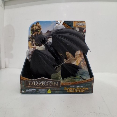 DREAMWORKS HOW TO TRAIN YOUR DRAGON - BATTLE DRAGONS PLASMA SOUNDS NIGHTFURY ACTION FIGURE - 13" - BLACK image 3