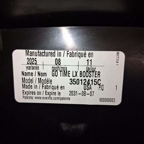 EVENFLO GO TIME LX BOOSTER CAR SEAT - 28.2" X 15.5" X 19.5" - 40-120 LBS CAPACITY - CHARDON BLACK (MODEL: 35012415C) image 2