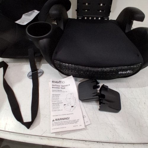 EVENFLO GO TIME LX BOOSTER CAR SEAT - 28.2" X 15.5" X 19.5" - 40-120 LBS CAPACITY - CHARDON BLACK (MODEL: 35012415C) image 4