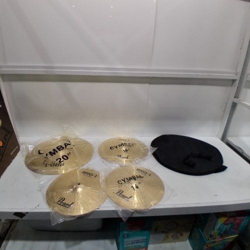 4PC PEARL CYMBAL SET - 20" RIDE / 16" CRASH / 14" HI-HATS (MODEL: BRD-1) image 2