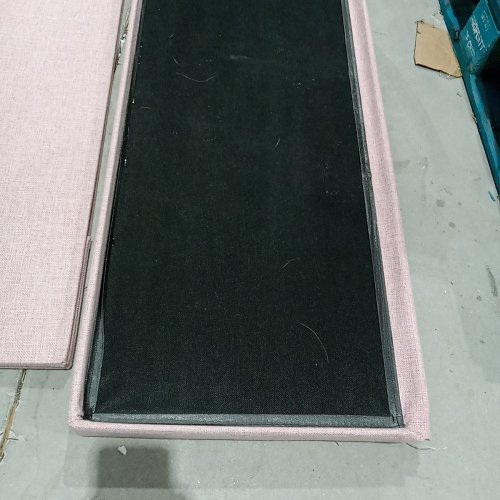 SONGMICS FOLDING STORAGE OTTOMAN BENCH PADDED SEAT - 43" X 14" X 15" - PINK (MODEL:LSF077RR11V1) image 4