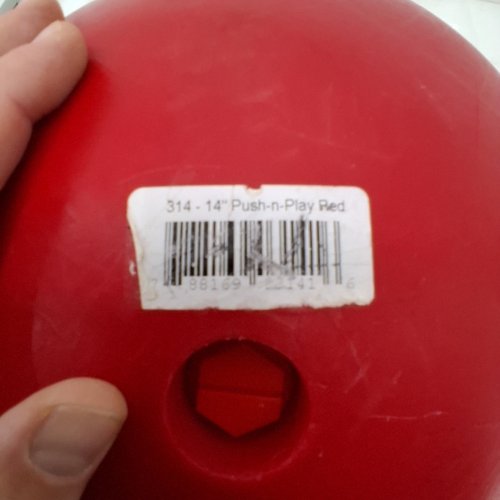 JOLLYPETS JOLLYBALL PUSH-N-PLAY TOY BALL FOR DOGS/PETS - 14" - RED (MODEL: 314BL) image 2