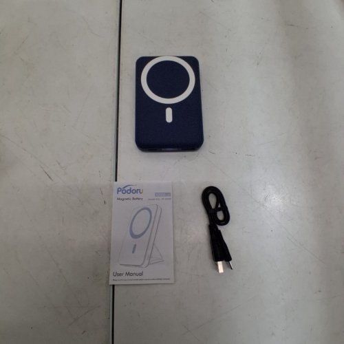 PODORU MAGSAFE WIRELESS POWER BANK WITH FOLDING MAGNETIC STAND - 5W/7.5W/10W/15W - 10000 MAH - NAVY BLUE (MODEL: KT-D009) image 4