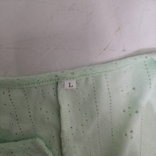 WOMENS CASUAL FLOWY EYELET DRESS - LARGE - TEAL image 3