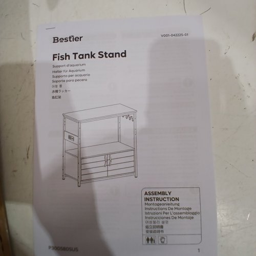 BESTIER AQUARIUM STAND WITH POWER OUTLETS AND STORAGE - 31.5" L X 15.7" W - WHITE (MODEL: P300580SUS-WHT) image 3