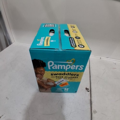 136PK PAMPERS SWADDLERS DIAPERS - NEWBORN SIZE image 2