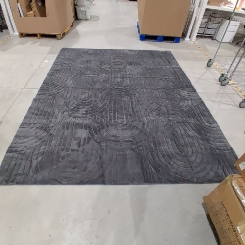 GEOMETRIC SOFT AREA RUG - 8FTX10FT - GREY image 2