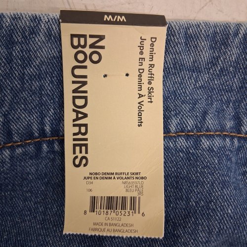 NO BOUNDARIES DENIM RUFFLE SKIRT - 3/5 - LIGHT BLUE (STYLE: NBS63597LD) image 2