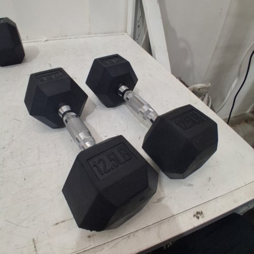 2PK HEX DUMBBELLS - 12.5 LBS - BLACK image 2