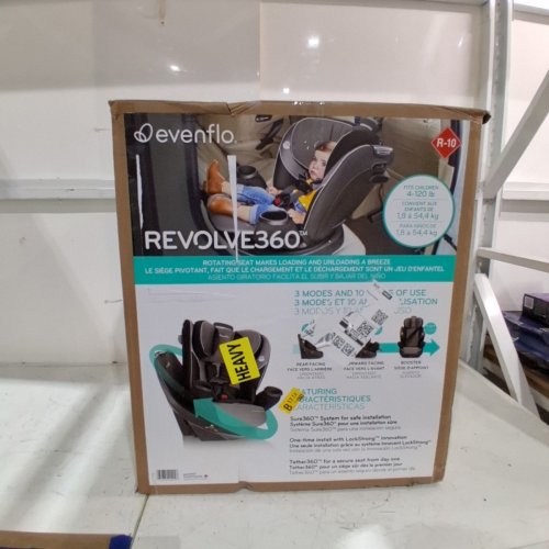 EVENFLO REVOLVE360 EXTEND ALL-IN-ONE ROTATIONAL CAR SEAT - 4-65 LBS CAPACITY - GREY (MODEL: CS360112405C) image 5