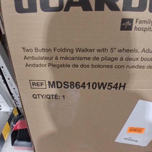 GUARDIAN TWO BUTTON FOLDING WALKER WITH 5" WHEELS - SILVER (ITEM: MDS86410W54H) image 2
