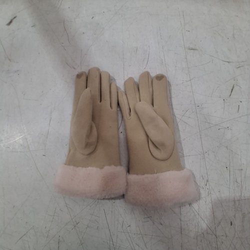 WOMEN'S FASHION GLOVE FUZZY CUFF GLOVES WITH TOUCHSCREEN FINGER PAD - OSFM - LIGHT PINK / BEIGE image 5