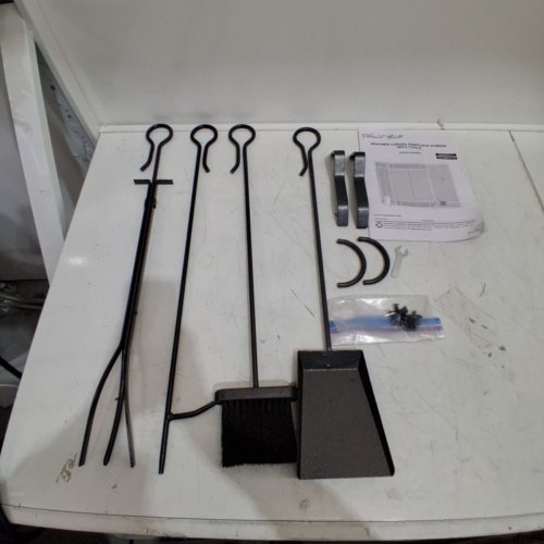 PLEASANT HEARTH BRAYMER CURVED FIREPLACE SCREEN WITH TOOLS - 50"X 10.43"X 32" - BLACK (MODEL: FA498ST) image 5