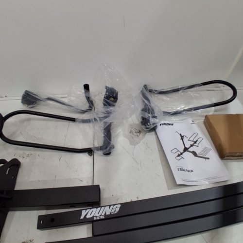 YOUNG ELECTRIC 2-BIKE HITCH MOUNTED "FAT TIRE" BICYCLE RACK - 200LBS CAPACITY - BLACK (MODEL: ‎10104095) image 5
