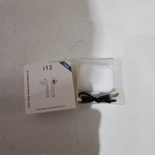 TWS TRUE WIRELESS BLUETOOTH AUTO PAIRING EARBUDS - WHITE (MODEL: I12) image 4