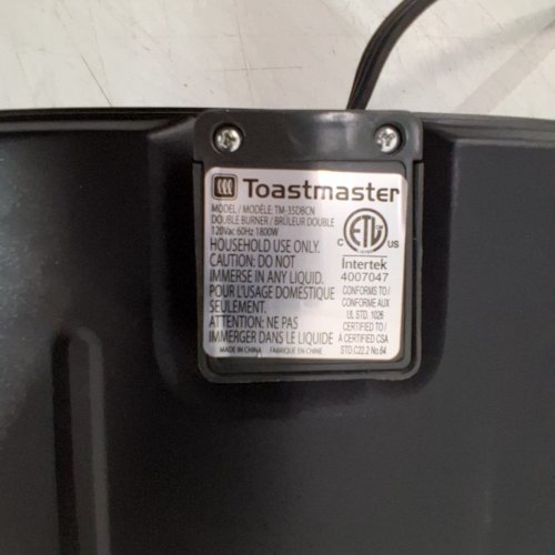 TOASTMASTER ELECTRIC ADJUSTABLE HEAT DOUBLE BURNER - BLACK (MODEL: TM-35DBCN) image 5