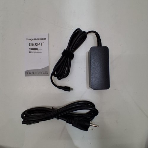 DEXPT AC ADAPTER USB TYPE C TIP - 45W - BLACK (MODEL: PDADP200225MD) image 3