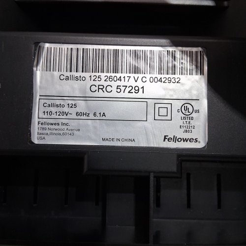 FELLOWES CALLISTO 125 LAMINATOR - 110-120 V, 60HZ, 6.1A - BLACK (MODEL: CRC 57291) image 3
