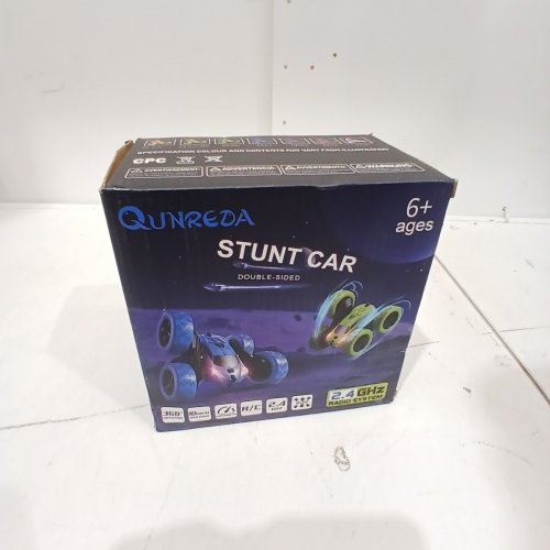 QUNREDA REMOTE CONTROL DOUBLE SIDED STUNT CAR - BLUE image 2