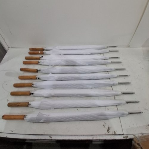 10PK ANDERSON UMBRELLA WEDDING UMBRELLAS, AUTOMATIC OPEN - 48" - WHITE (MODEL: 10X-UM48) image 2