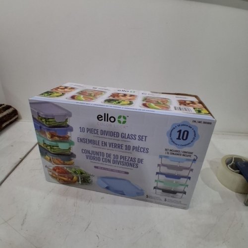 8PC ELLO COLOUR LOCK DIVIDED GLASS MEAL PREP SET - 800ML - MULTICOLOUR (MODEL: 1901809) image 5