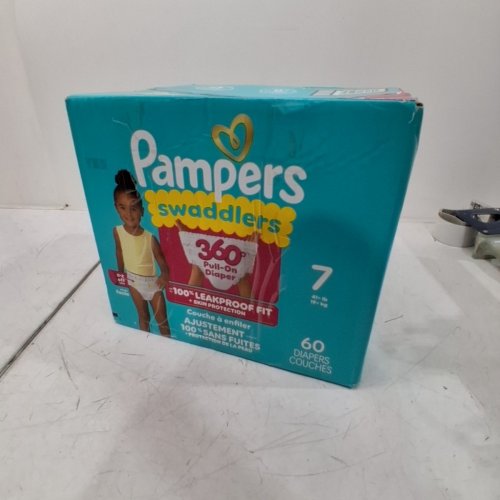 60PK PAMPERS SWADDLERS 100% LEAKPROOF 360 PULL-ON DISPOSABLE DIAPERS - SIZE 7 image 2