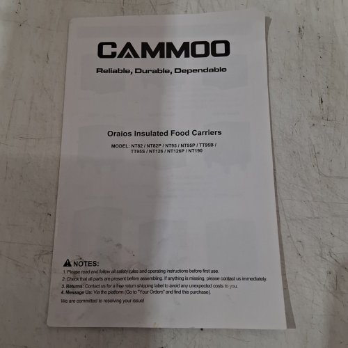 CAMMOO NON-ELECTRIC HOT BOX FOOD WARMER WITH WHEELS - 82QT, 25" X 18" X 22" - BLACK - (MODEL: NT82) image 10