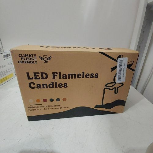 3PC GLASS BATTERY OPERATED LED FLAMELESS CANDLES WITH REMOTE AND TIMER - 4" / 5" / 6" - GOLD image 2