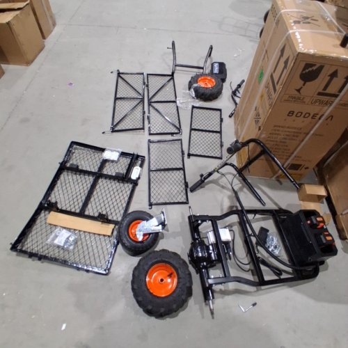 SUPERHANDY ELECTRIC WHEELBARROW UTILITY CART, -48V -500 LB - BLACK/ORANGE (MODEL:GCAO010) image 4
