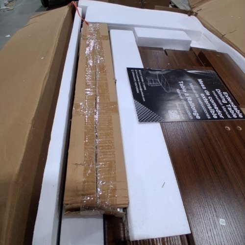 EXTENDABLE OVAL DINING TABLE - 43" - 59.1"- BROWN (MODEL: FK-CZV31LS-43BN) image 4