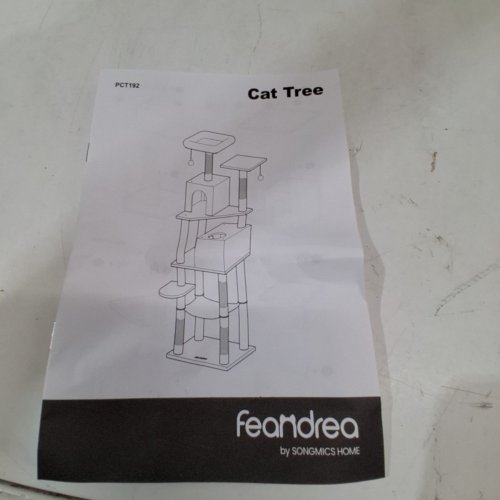 FEANDREA MULTI-LEVEL CAT TREE TOWER - 59.5" X 20.6" X 20.8" - SMOKEY GREY (MODEL: PCT192G01V1) image 3