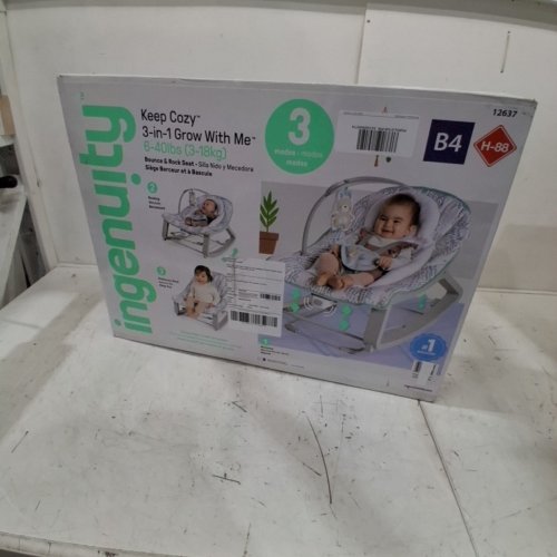 INGENUITY KEEP COZY 3-IN-1 GROW WITH ME VIBRATING BABY BOUNCER SEAT & ROCKER - 6-40LBS - SPRUCE (MODEL: 12637) image 4
