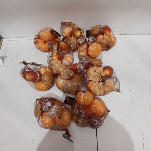 10 (10PC) FALL DECORATION SET - ORANGE AND BROWN image 3
