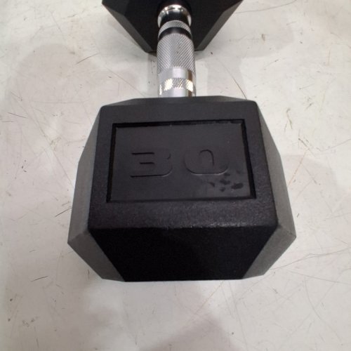 YES4ALL HEX DUMBBELL WITH COMFORT RUBBER GRIP - 30LB - BLACK (MODEL: SDRBIS-010) image 3