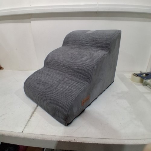 AODISMAN 3 TIERS DOG STAIRS AND RAMP FOR SMALL DOGS - GREY image 2