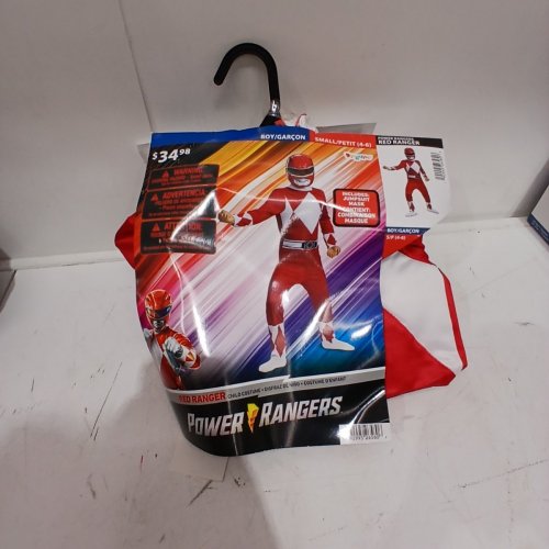 2PC ADULT DISGUISE POWER RANGER COSTUME - SMALL - RED image 2